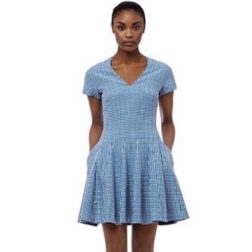 Reiss Blue and White Myrtle Dress